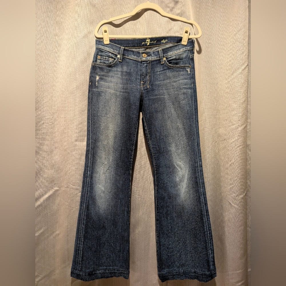 7 For All Mankind Dark Blue Flare Jeans